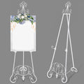 1 Pack White Wedding Easel Stand 57'' Display Stand, Ornate by Otoolling