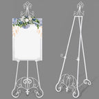 1 Pack White Wedding Easel Stand 57'' Display Stand, Ornate by Otoolling