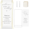 Wedding Welcome Linen Sign Stand with Satin Ribbon(Beige) by Unknown