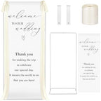 Wedding Welcome Linen Sign Stand with Satin Ribbon(Beige) by Unknown