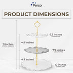 Perco 3 Tier Ceramic Cupcake Stand for 20 Cupcakes – Tiered Dessert Stand & Serving Tray, Elegant Gold Accent Dessert Table Display Set for Weddings, Birthdays & Events - Image 2