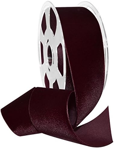 Morex Ribbon Velvet Ribbon Nylvalour, 2"" x 11 Yd, Burgundy (01250/10-434) by MorexRibbon
