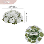 NUPTIO Flower Balls for Table Centerpieces: White Fake Flowers, 8.6 Inch - Image 4
