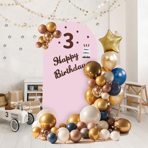Arch Backdrop Stand and Cover Set, Metal Balloon Arch Backdrop 6.6ft, Gold Arched Stand Frame for Wedding, Parties,Birthday, Backdrop Decorations (Pale Pink,6.6ft) - Image 5