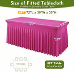 2Pack Spandex Tablecloth for 6FT Rectangle Tables,Table Skirt - Image 3