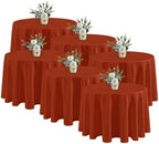 Fitable 6 Pack Rust Tablecloths 90 Inch Round for 36"-72" Tables by Fitable