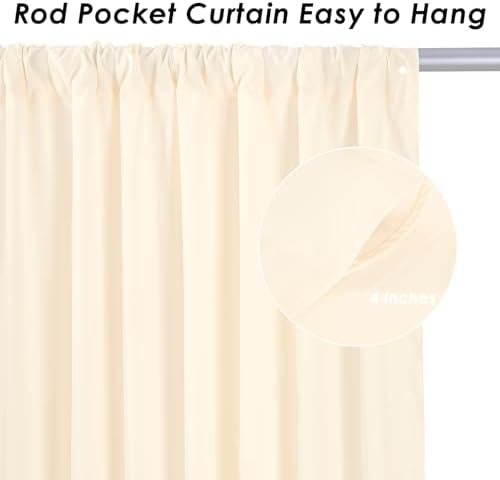 Beige Backdrop Curtains 20ftx8ft Wedding Polyester Photo Drapes - Image 4