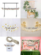 8FT x 4FT Adjustable Table Backdrop Stand Kit with Floral Garland, Balloons, Banners & Air Pump - Complete Party Decoration Set for Birthday, Anniversary, Wedding, Baby Shower - Image 2