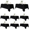 Fitable 8 Pack Black Tablecloths 70x108 Inch for 6 Ft Rectangle Tables by Fitable