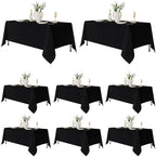 Fitable 8 Pack Black Tablecloths 70x108 Inch for 6 Ft Rectangle Tables by Fitable