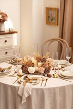 TINGE TIME 23pcs Artificial Flower Combo, Rose Dahlia Brown Nude - Image 2
