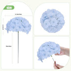 AVIVIHO 65pcs Baby Blue Fake Flowers Hydrangea Artificial Flowers Bulk (Not Squished, No Steaming Need) Silk Flowers with Stems for Home Weddings,Table Centerpieces,Party Arch Decorations - Image 4