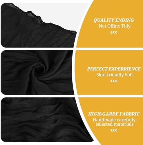 60 PCS Black Cheesecloth Chair Sashes, 16 x 70 inch Cheesecloth Sashes Rustic Chair Decorative Bows Designed ChairCover for Wedding Banquet Party Aisle Home Kitchen Decoration - Image 3
