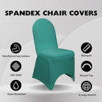 YOUR CHAIR COVERS - 50 Pack Teal Stretch Spandex Banquet Chair Covers - Wedding Slip, Premium Quality Cover - Image 2