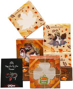 qiqee Thanksgiving Bakery Box with Window 60packs 6x6x3 Gold Leaves Cookie Boxes Pastry Box for Thanksgiving Day by Qiqee
