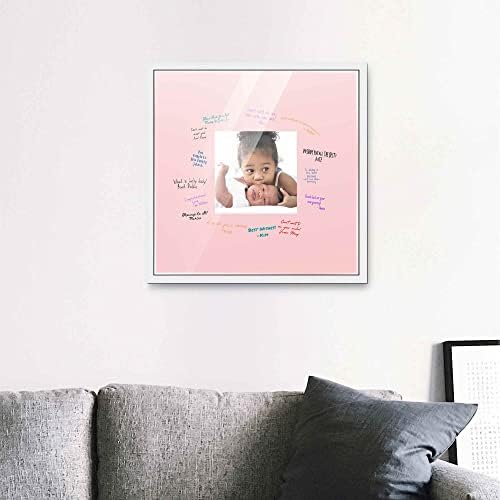 Poster Palooza 24x24 White Autograph & Signature Picture Frame With Pink Square Opening Photo Mat for 8x8 Pictures - With Pens, UV Acrylic & Foamboard Backing - Image 6
