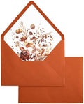 PONATIA 50PCS A7 Euro Flap Envelopes, Burnt Orange Liner Envelope by ponatia