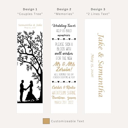WE Games Personalized Wedding Guest Book Alternative, Wooden Memory Keepsake Box, 54 Blocks, Custom Engraved Build Memories - Image 6