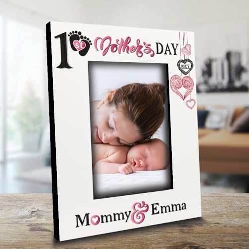 BELLA BUSTA- Personalize Baby First Year Memory Keepsake Picture Frame-Nursery Decor (1st Mother's day (5x7 Vertical)) - Image 2
