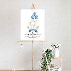 Andaz Press Custom Large Baby Shower Canvas Welcome Sign, 16 x 20 Inches, Baby Elephant and Baby Blue Balloons, Guestbook Alternative, Personalized Sign Our Canvas, for Elephant Baby Shower, Sprinkle - Image 2