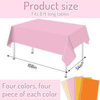 Whaline 16 Pcs Fall Plastic Tablecloth Pink Orange Rectangle Table Cover 4 Colors Waterproof Table Cloth for Autumn Thanksgiving Decoration Supplies, 54 x 108 Inch - Image 2