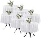Fitable 6 Pack White Round Tablecloths 70 Inch for 36"-48" Tables by Fitable