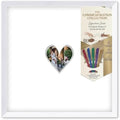 Solid Wood Signature Frame with Heart Opening - White Wood - Metallic Silver Accent Mat - Guest Book Alternative with Gel Pens Made in the USA by CustomPictureFrames