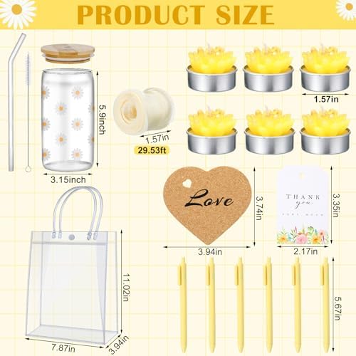 MotiMind 6 Sets Yellow Daisy Baby Shower Prizes for Winners Guest Game - Image 3