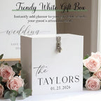 Novabright 10" Wedding Acrylic Card Box, White, Classic Style - Image 6