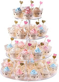 AMEITECH Cupcake Stand, 4-Tier Round Acrylic Cupcake Display Stand Dessert Tower Pastry Stand for Wedding Birthday Theme Party- 15.7 Inches (Transparent) by AMEITECH