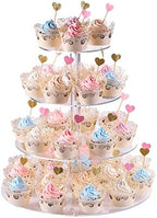 AMEITECH Cupcake Stand, 4-Tier Round Acrylic Cupcake Display Stand Dessert Tower Pastry Stand for Wedding Birthday Theme Party- 15.7 Inches (Transparent) by AMEITECH