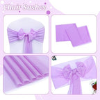 MDS Pack of 75 Chiffon Chair Sashes for Wedding & Event Décor - Orchid - Image 5