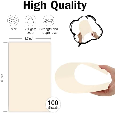 8.5x14 Cream Cardstock 80lb 100 Sheets - Image 2
