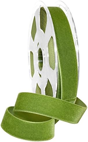 Morex Ribbon Nylon, 7/8 inch by 11 Yards, Kiwi, Item 01225/10-611 Nylvalour Velvet Ribbon 7/8" x 11 yd by MorexRibbon