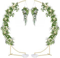 2pcs Wedding Arch Backdrop Stand 8.2FT Gold Half Curved Arch Stand by Vincidern
