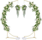 2pcs Wedding Arch Backdrop Stand 8.2FT Gold Half Curved Arch Stand by Vincidern