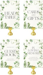 Weekend Paper Co.™ Modern Greenery Wedding Table Numbers, Single-Sided 4x6 Watercolor Design, Black Matte Ink, Numbers 1-25 plus 4 BONUS signs for your Wedding or Any Celebration! - Image 3