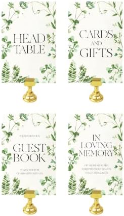 Weekend Paper Co.™ Modern Greenery Wedding Table Numbers, Single-Sided 4x6 Watercolor Design, Black Matte Ink, Numbers 1-25 plus 4 BONUS signs for your Wedding or Any Celebration! - Image 3