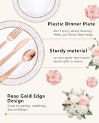 Ciaell 350 Piece Rose Gold Plastic Plates for Weddings Parties - Image 5