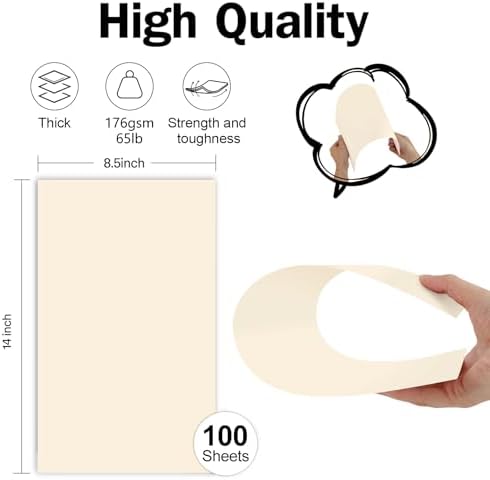 8.5x14 Cream Cardstock, 65lb Legal Size Card Stock 100 Sheets, Goefun Heavyweight Cardstock Printer Paper for Arts and Crafts, Posters, Brochures, Menus, Cards, Covers (Pack of 3) - Image 2