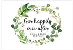 Andaz Press Custom Personalized Disposable Paper Placemats, 12 x 18 Inch, Set of 25, Our Happily Ever After, Tableware, Dining, Tabletop, Table Setting for Wedding, Bridal Shower by AndazPress