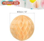 PATIKIL 10pcs 14" Honeycomb Balls Tissue Paper Pom Poms, Party Hanging Paper Honeycomb Balls Decoration for Birthday Wedding Home Backdrop Decor, Beige Yellow - Image 2