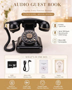 Audio Guest Book Phone for Weddings, 32GB Voice Recorder, Black - Image 2