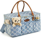 DOKUS & CO Luxe Diaper Caddy Organizer, Extra Large Collapsible Nursery Storage Tote for Baby Essentials & Travel by DokusCo