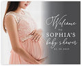 Andaz Press 16"x20" Personalized Canvas Baby Shower Welcome Sign, Custom Photo Classic Gender Neutral Large Welcome Baby Shower Sign for Easel Stand, Baby Shower Decorations by AndazPress