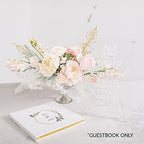 Andaz Press Personalized Wedding Guestbook with Gold Accents, Geometric Greenery Design White Guest Sign in Guest Registry 120 Pages 8.5 X 8.5 Memories Book for DIY, Scrapbook, Photo Album - Image 3