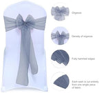 MDS Pack of 100 Organza Chair Sashes for Wedding & Event Décor – Dusty Blue - Image 6