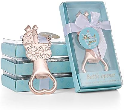30 Pack Baby Carriage Bottle Opener for Newborn Baby Shower Favors, Baby Shower Party Return Gifts for Guest, Poppin Bottles Openers with Exquisite Gifts Box used for Baby Party Souvenirs (Blue) by DAJAMAI