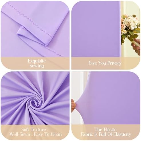 Lavender Arch Backdrop Cover 7.2ft 6.6ft 6ft Arch Cover Set of 3 Arch Covers Stretchy Backdrop for Wedding Party Baby Shower Birthday Photography Spandex Arch Stand Covers Backdrop Curtains Decor - Image 6