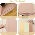 Ivory Arch Backdrop Cover 3 Set-7.2FT, 6.6FT, 6FT Spandex Fitted Wedding Arch Stand Covers for Baby Shower Birthday Party Bridal Shower Wedding Photo Balloon Arch Stand Background Decorations - Image 6